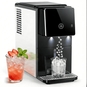 COWSAR Nugget Ice Maker Dispenser – Fast 15-Min Ice, 33lbs Daily, Self-Cleaning Sonic Ice Machine