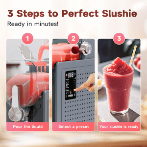 syintao slushie machine, 88oz, 6 presetprograms, no ice needed, rapid freezing &auto cleaning, make slush, margaritas,smoothies & milkshakes for couples datenight, friends & family party